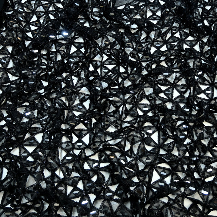 Net Cutwork Mirror & Cutdana Embroidery Fabric