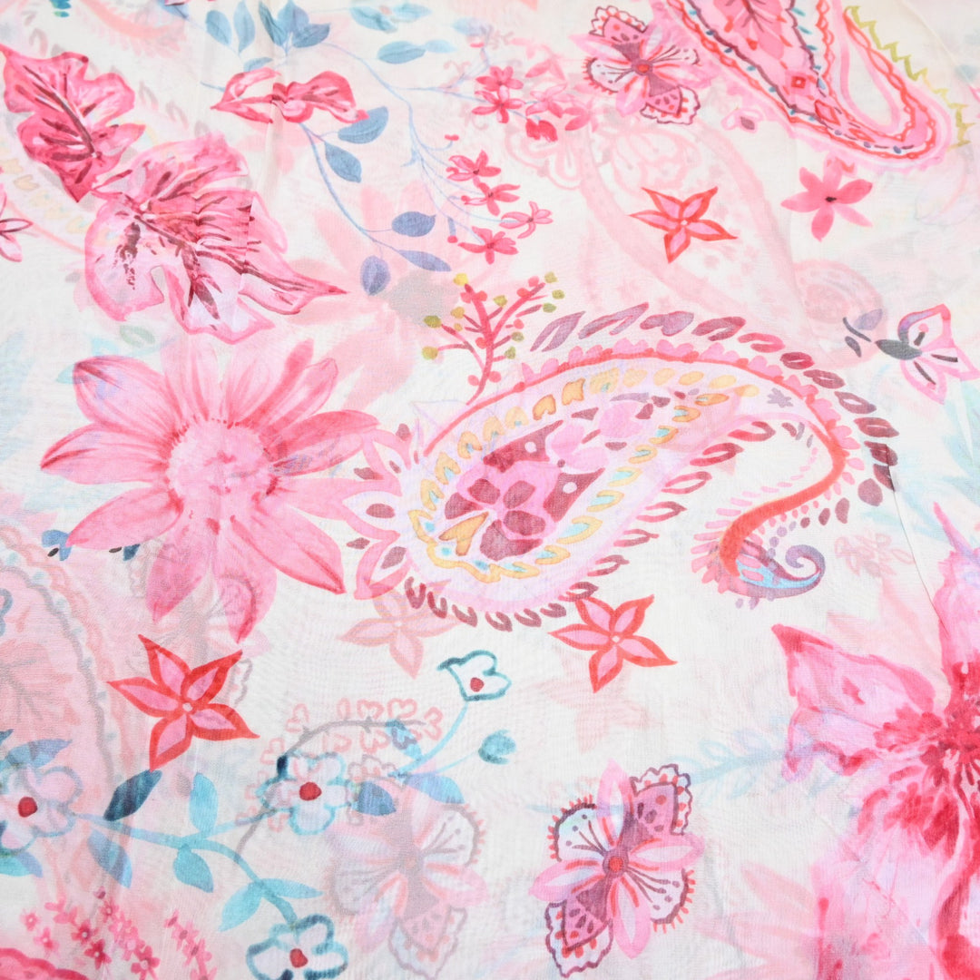 Premium Viscose Organza Digital Print Floral Designer Fabric 001665-5