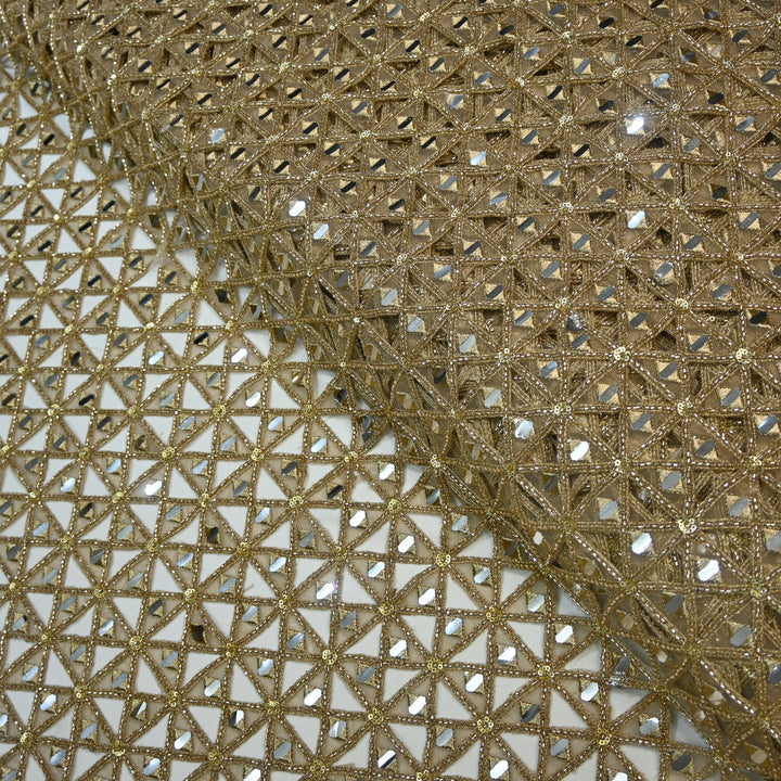 Net Cutwork Mirror & Cutdana Embroidery Fabric