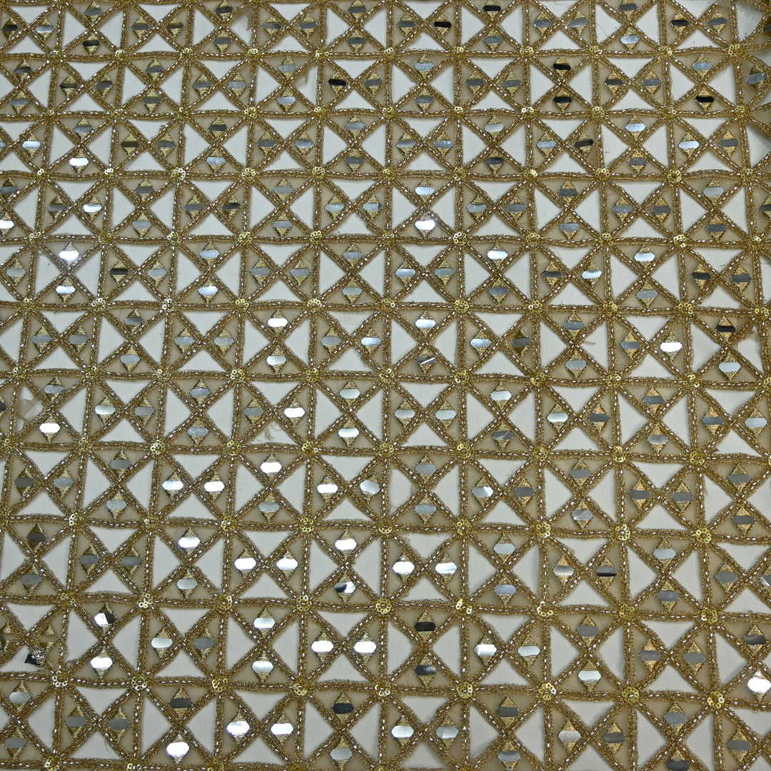 Net Cutwork Mirror & Cutdana Embroidery Fabric