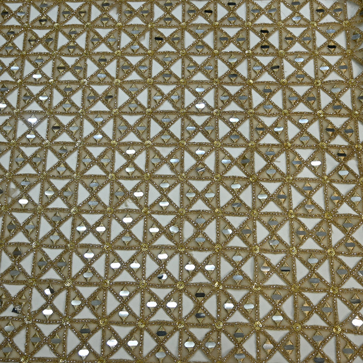 Net Cutwork Mirror & Cutdana Embroidery Fabric