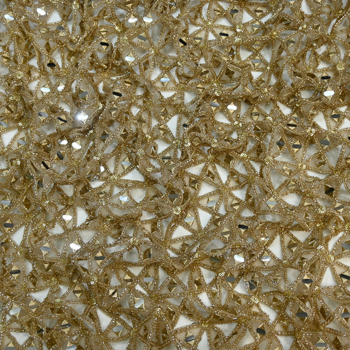 Net Cutwork Mirror & Cutdana Embroidery Fabric