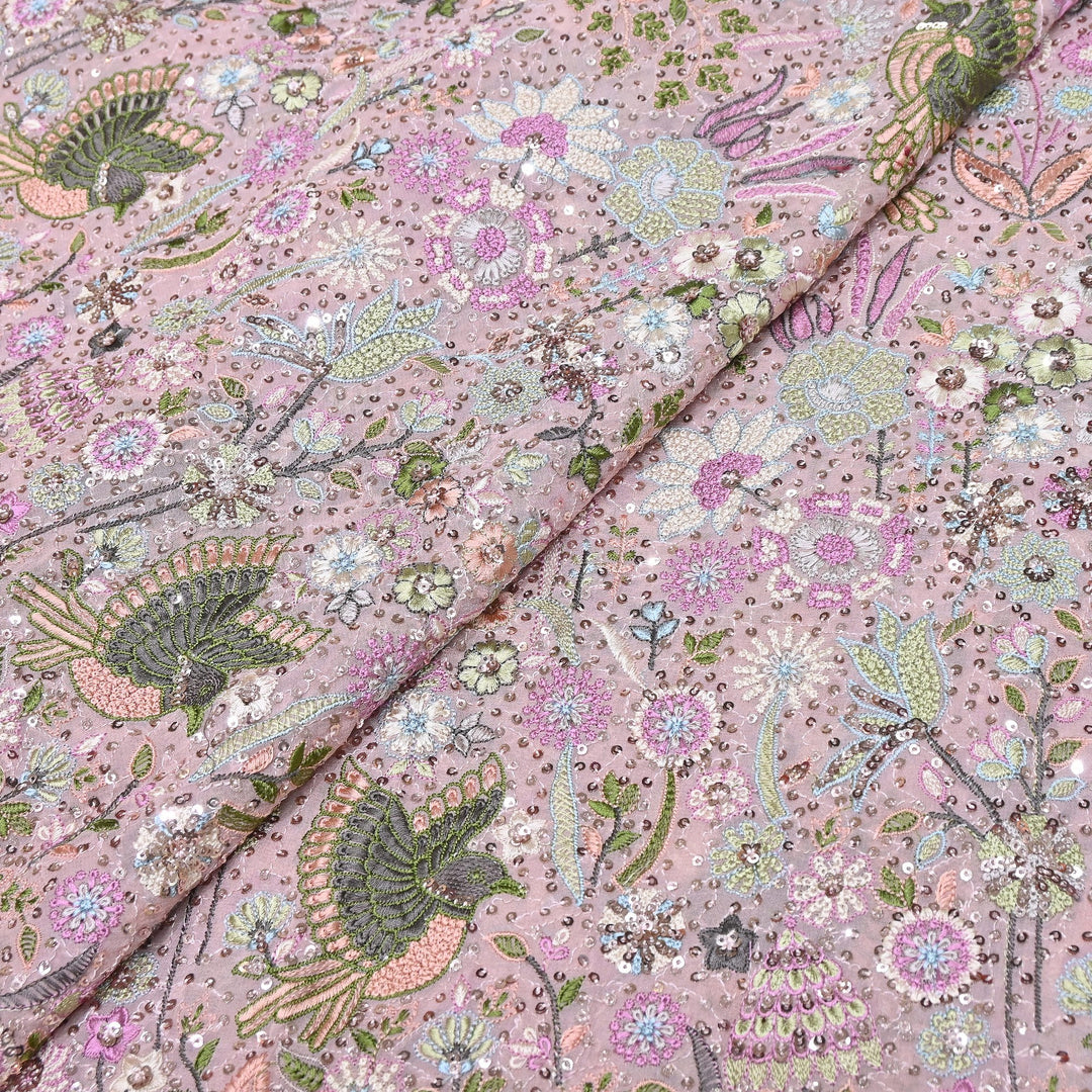 Viscose Georgette Thread & Sequins Embroidery 54"| Designer Fabrics | D28741-02