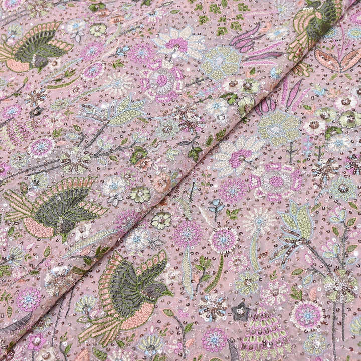 Viscose Georgette Thread & Sequins Embroidery 54"| Designer Fabrics | D28741-02