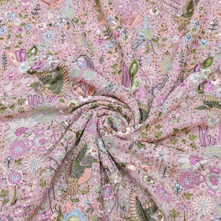 Viscose Georgette Thread & Sequins Embroidery 54"| Designer Fabrics | D28741-02