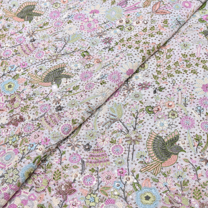 Viscose Georgette Thread & Sequins Embroidery 54"| Designer Fabrics | D28741-03