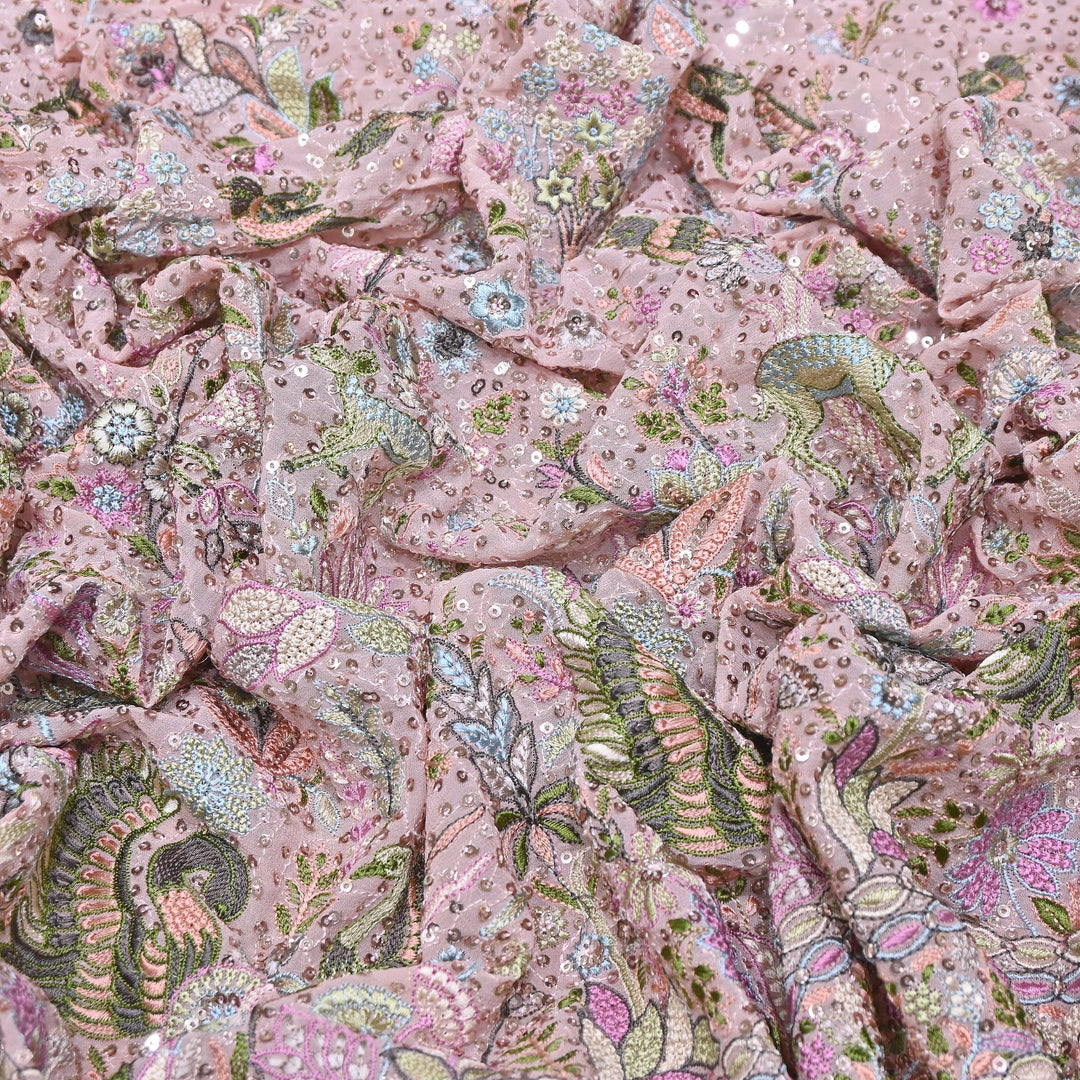 Viscose Georgette Sequins Embroidery 54"| Designer Fabrics | D28835-01