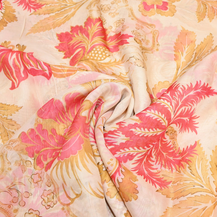 Premium Viscose Organza Digital Print Floral Designer Fabric 001665-9