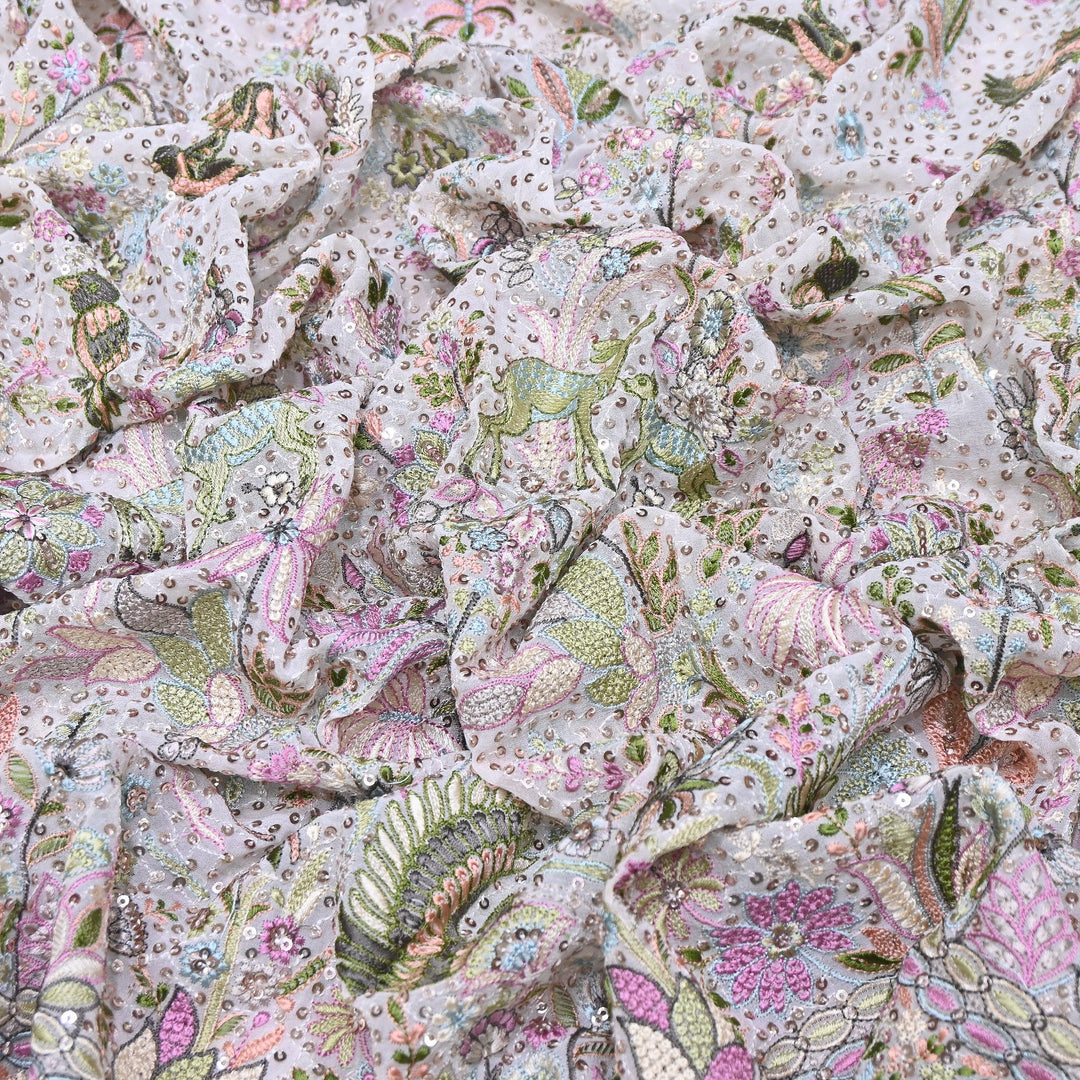 Viscose Georgette Sequins Embroidery 54"| Designer Fabrics | D28835-02