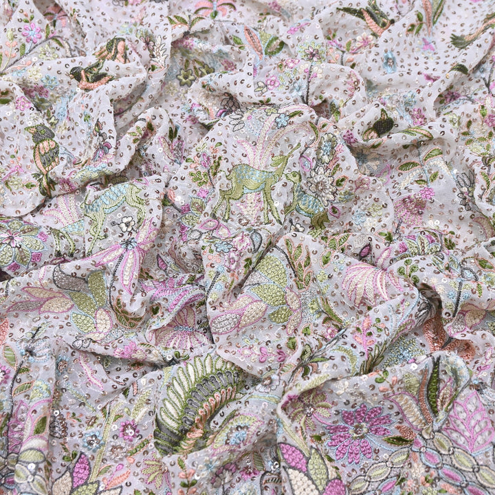 Viscose Georgette Sequins Embroidery 54"| Designer Fabrics | D28835-02
