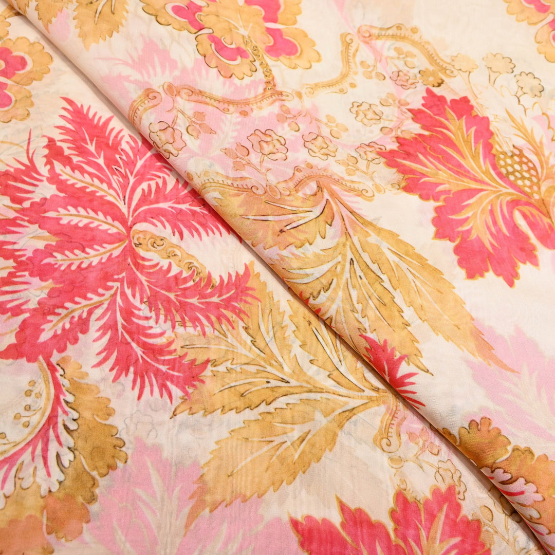 Premium Viscose Organza Digital Print Floral Designer Fabric 001665-9