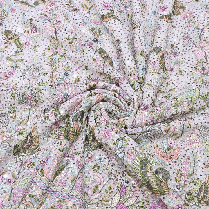 Viscose Georgette Sequins Embroidery 54"| Designer Fabrics | D28835-02