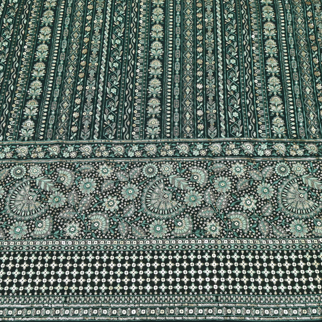 Georgette Zari & Sequins Embroidery 54"| Designer Fabric | D28053-01