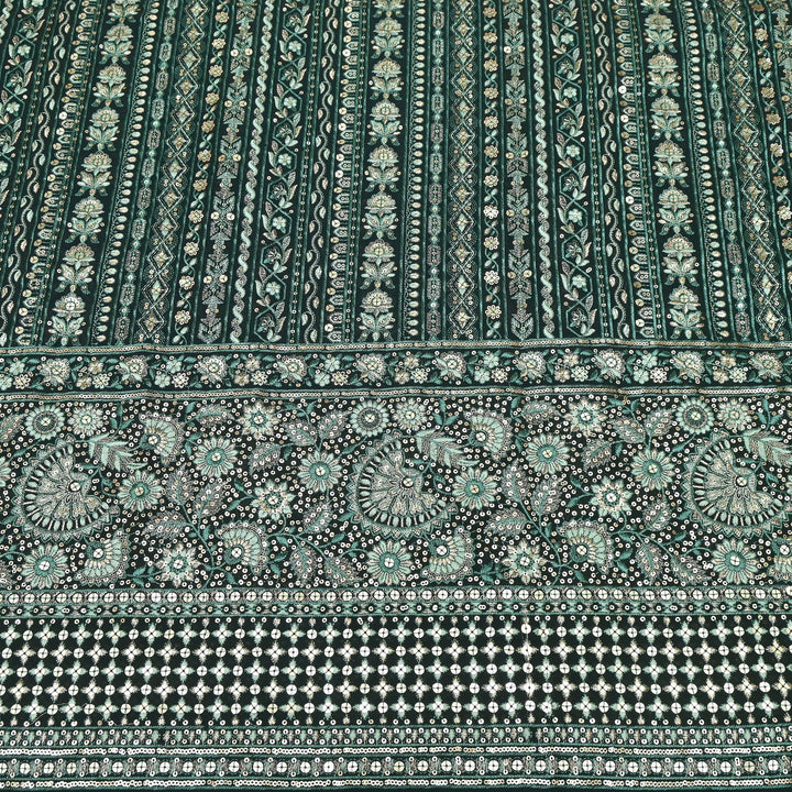 Georgette Zari & Sequins Embroidery 54"| Designer Fabric | D28053-01