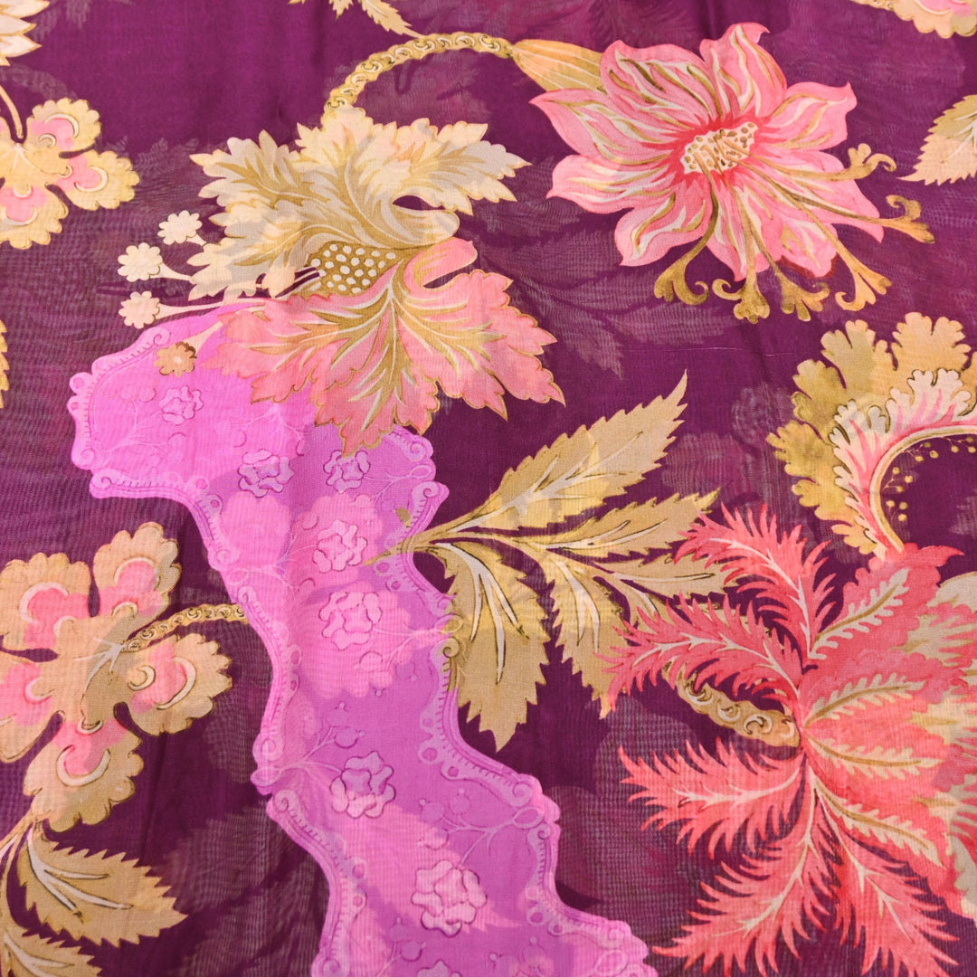 Premium Viscose Organza Digital Print Floral Designer Fabric 001665-19