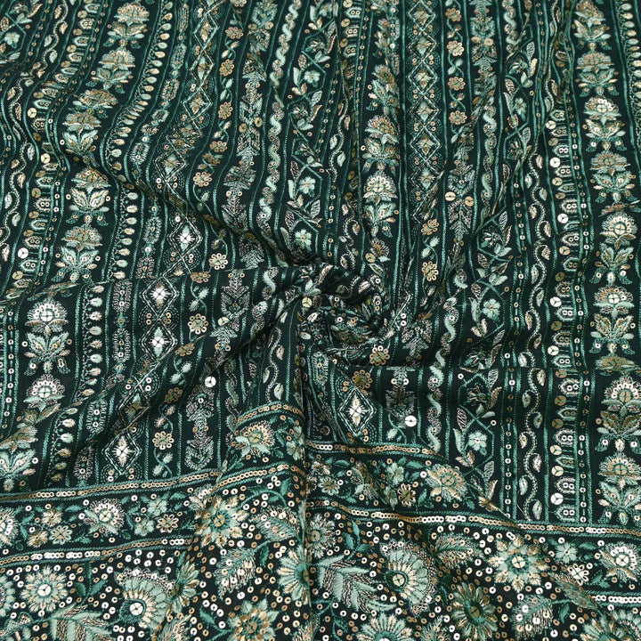 Georgette Zari & Sequins Embroidery 54"| Designer Fabric | D28053-01