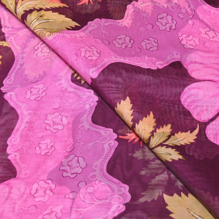 Premium Viscose Organza Digital Print Floral Designer Fabric 001665-19
