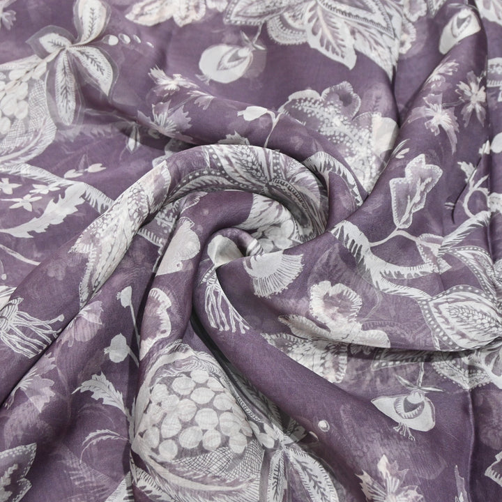 Premium Viscose Organza Digital Print Floral Designer Fabric 001665-18