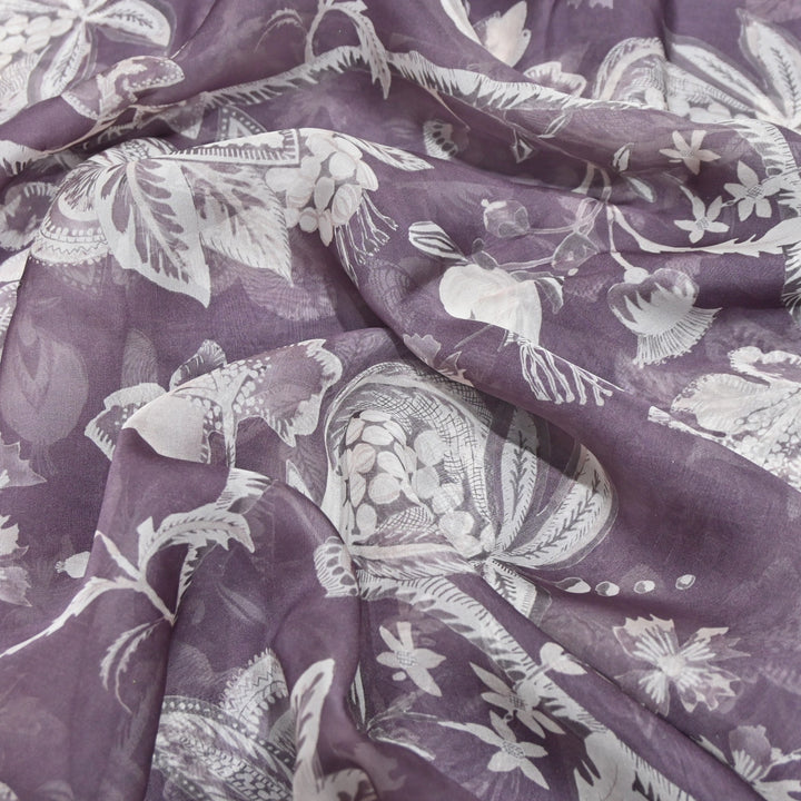 Premium Viscose Organza Digital Print Floral Designer Fabric 001665-18