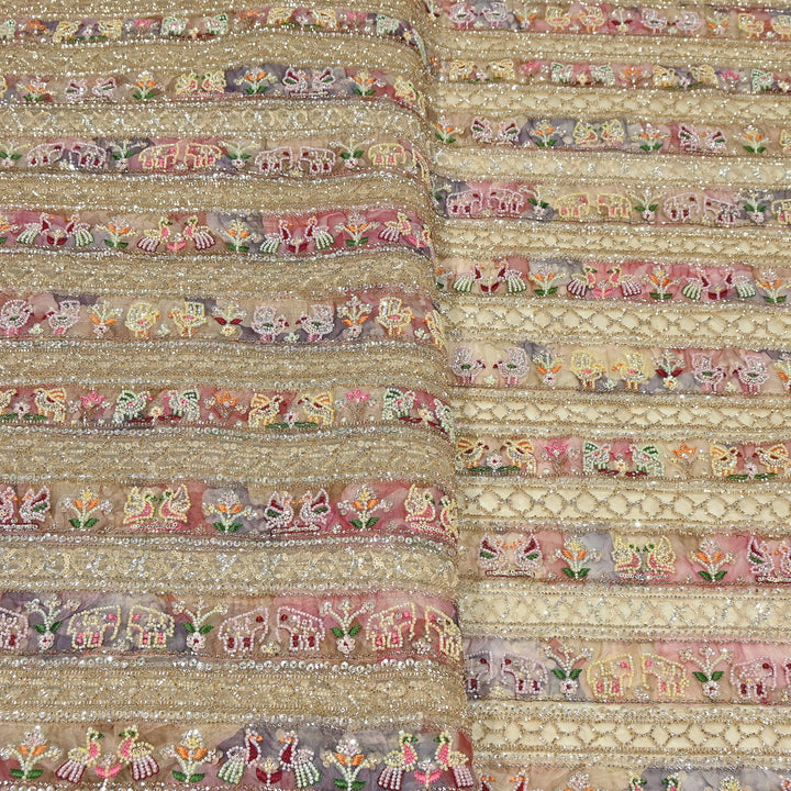 Premium Dyed Net Fabric featuring Beautiful Moti & Sequins Embroidery | VI2562C