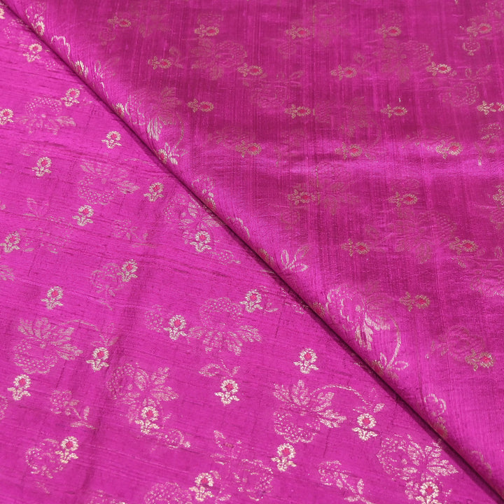 Pure Raw Silk Alfi Zari Brocade Fabric 44" | Luxury Traditional Designer Fabric | ASE001-13