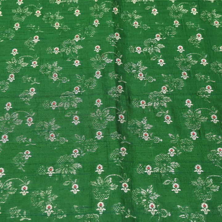 Pure Raw Silk Alfi Zari Brocade Fabric 44" | Luxury Traditional Designer Fabric | ASE001-14