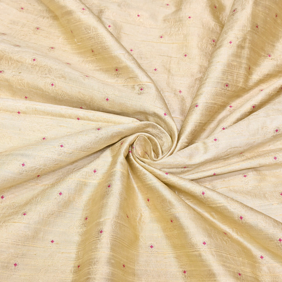 Pure Raw Silk Alfi Zari Brocade Fabric 44" | Luxury Traditional Designer Fabric | ASE001-15