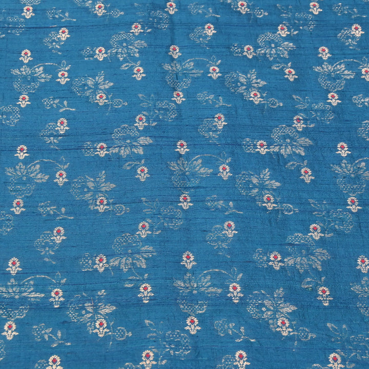 Pure Raw Silk Alfi Zari Brocade Fabric 44" | Luxury Traditional Designer Fabric | ASE001-16