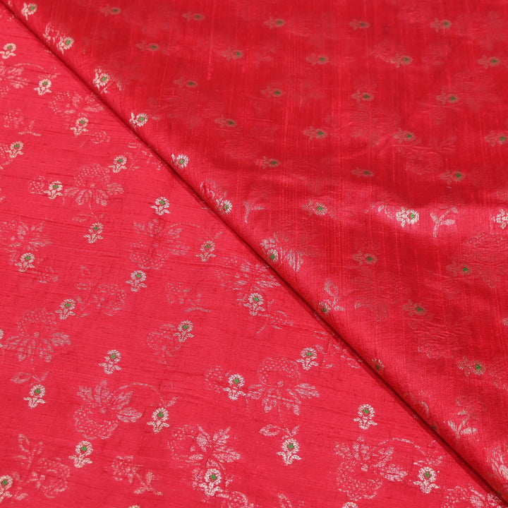 Pure Raw Silk Alfi Zari Brocade Fabric 44" | Luxury Traditional Designer Fabric | ASE001-17