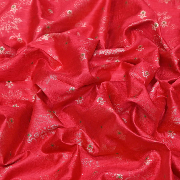 Pure Raw Silk Alfi Zari Brocade Fabric 44" | Luxury Traditional Designer Fabric | ASE001-17