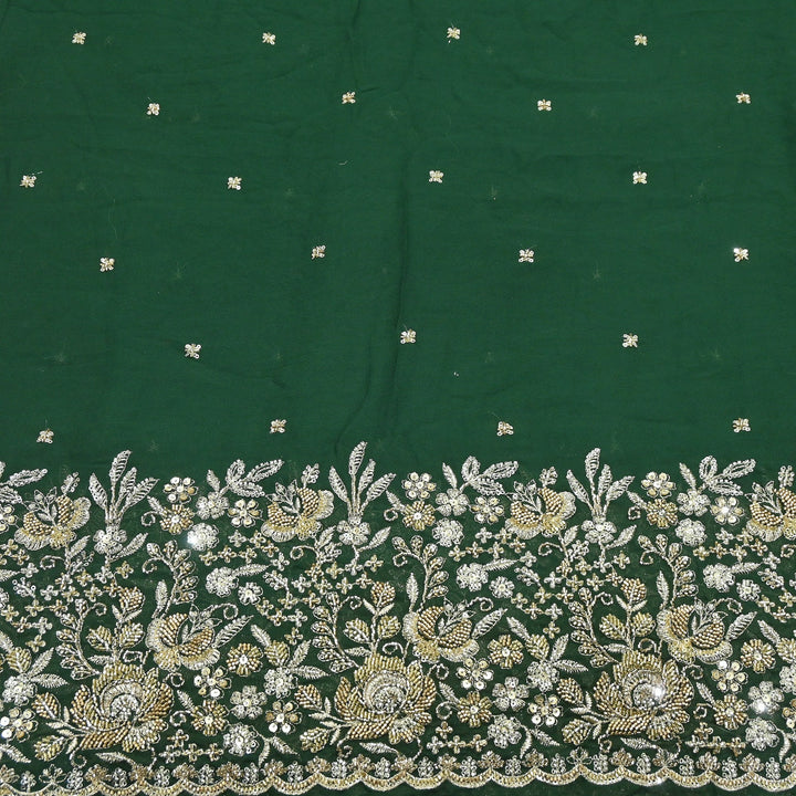 Premium Dyed Viscose Georgette Zari, Sequins & Moti Embroidery Fabric – Luxury Designer Fabric| V20896-2