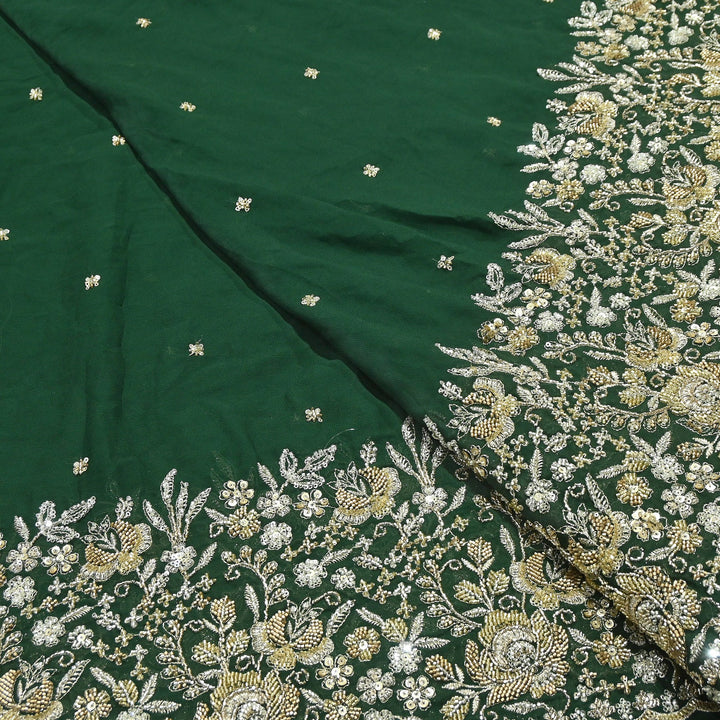 Premium Dyed Viscose Georgette Zari, Sequins & Moti Embroidery Fabric – Luxury Designer Fabric| V20896-2