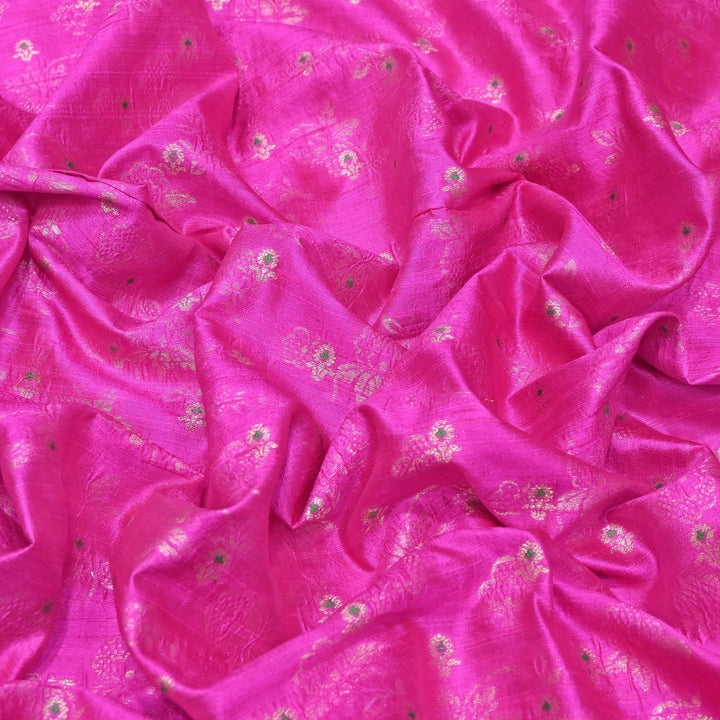 Pure Raw Silk Alfi Zari Brocade Fabric 44" | Luxury Traditional Designer Fabric | ASE001-12