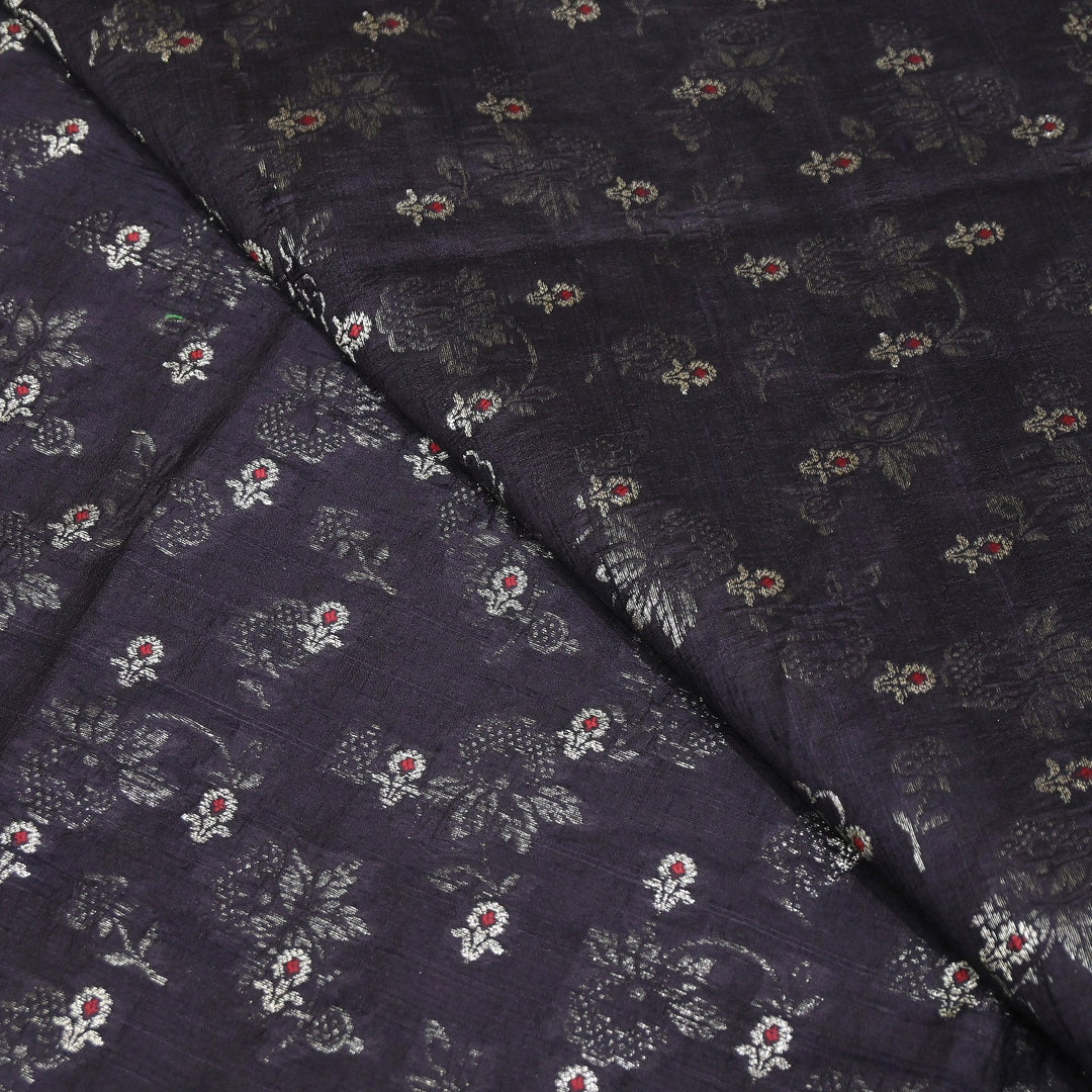 Pure Raw Silk Alfi Zari Brocade Fabric 44" | Luxury Traditional Designer Fabric | ASE001-11