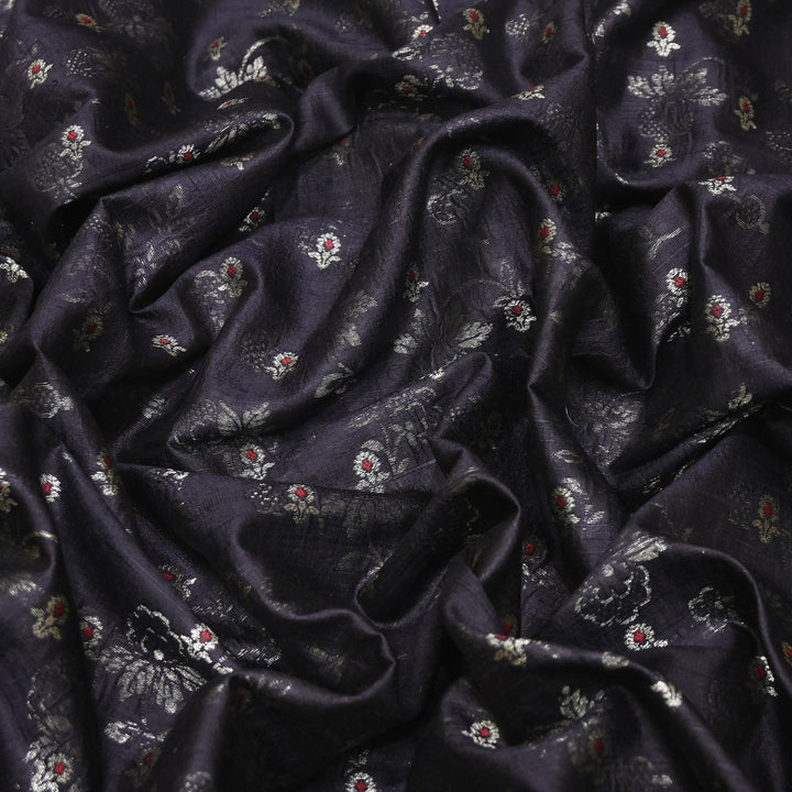 Pure Raw Silk Alfi Zari Brocade Fabric 44" | Luxury Traditional Designer Fabric | ASE001-11