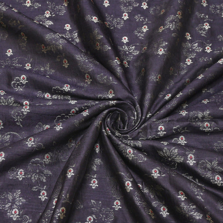 Pure Raw Silk Alfi Zari Brocade Fabric 44" | Luxury Traditional Designer Fabric | ASE001-11