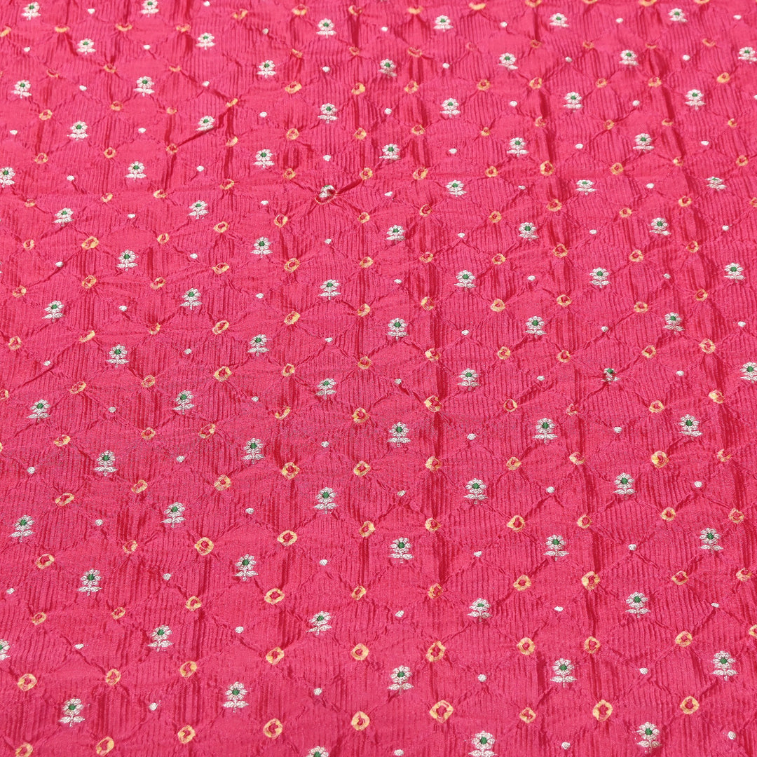 Premium Pure Raw Mango Mina Bandhej Brocade | Bandhej Fabric | AS1100-08