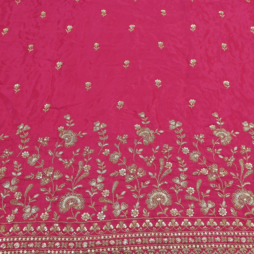 Premium Dyed Crepe Fabric with Zari Sequins Embroidery | J76781-2