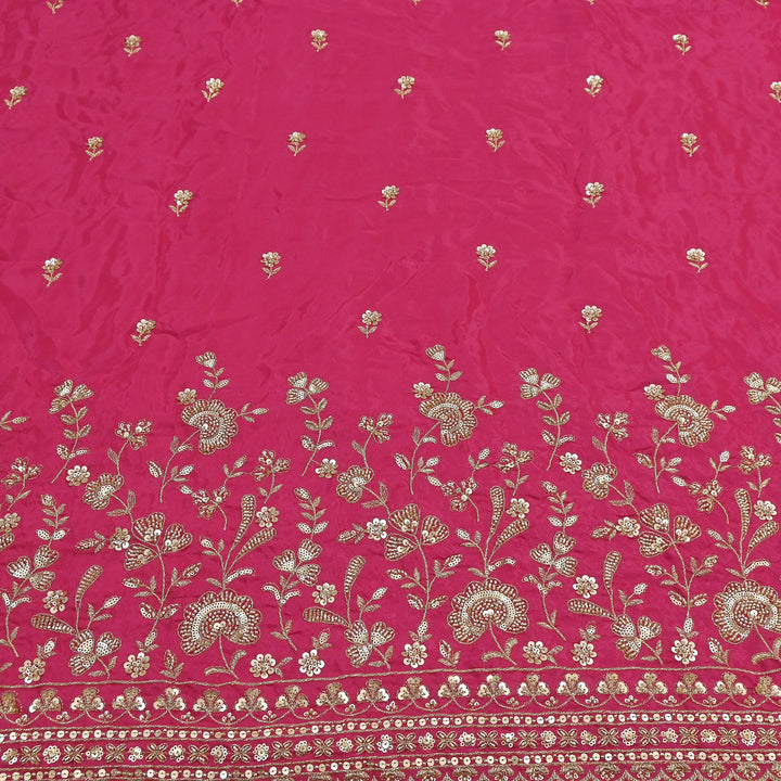 Premium Dyed Crepe Fabric with Zari Sequins Embroidery | J76781-2
