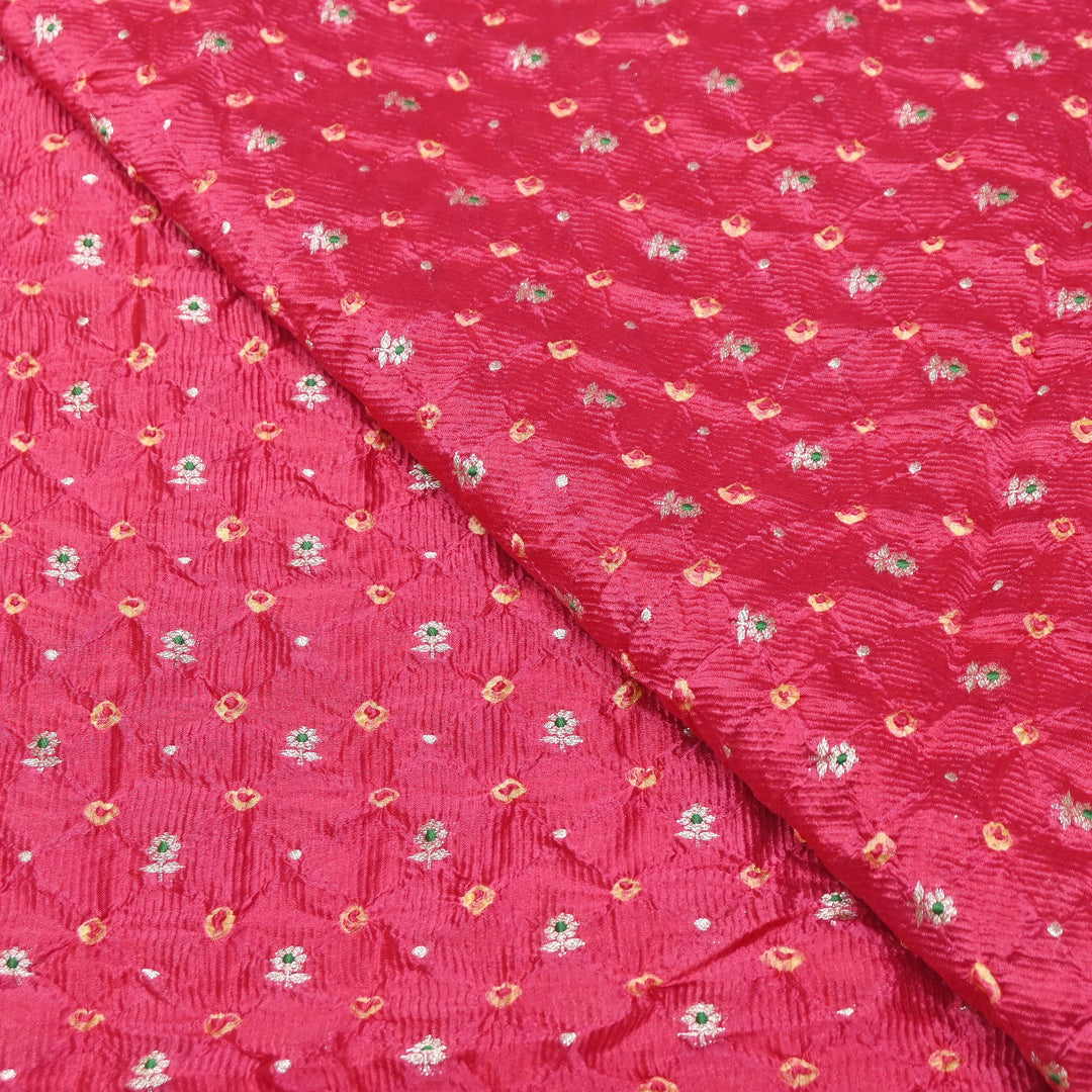Premium Pure Raw Mango Mina Bandhej Brocade | Bandhej Fabric | AS1100-08