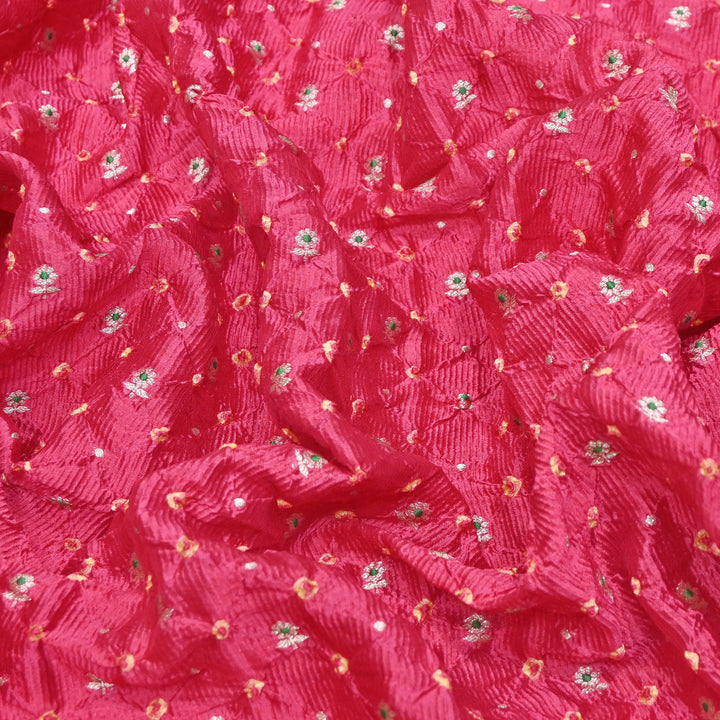 Premium Pure Raw Mango Mina Bandhej Brocade | Bandhej Fabric | AS1100-08