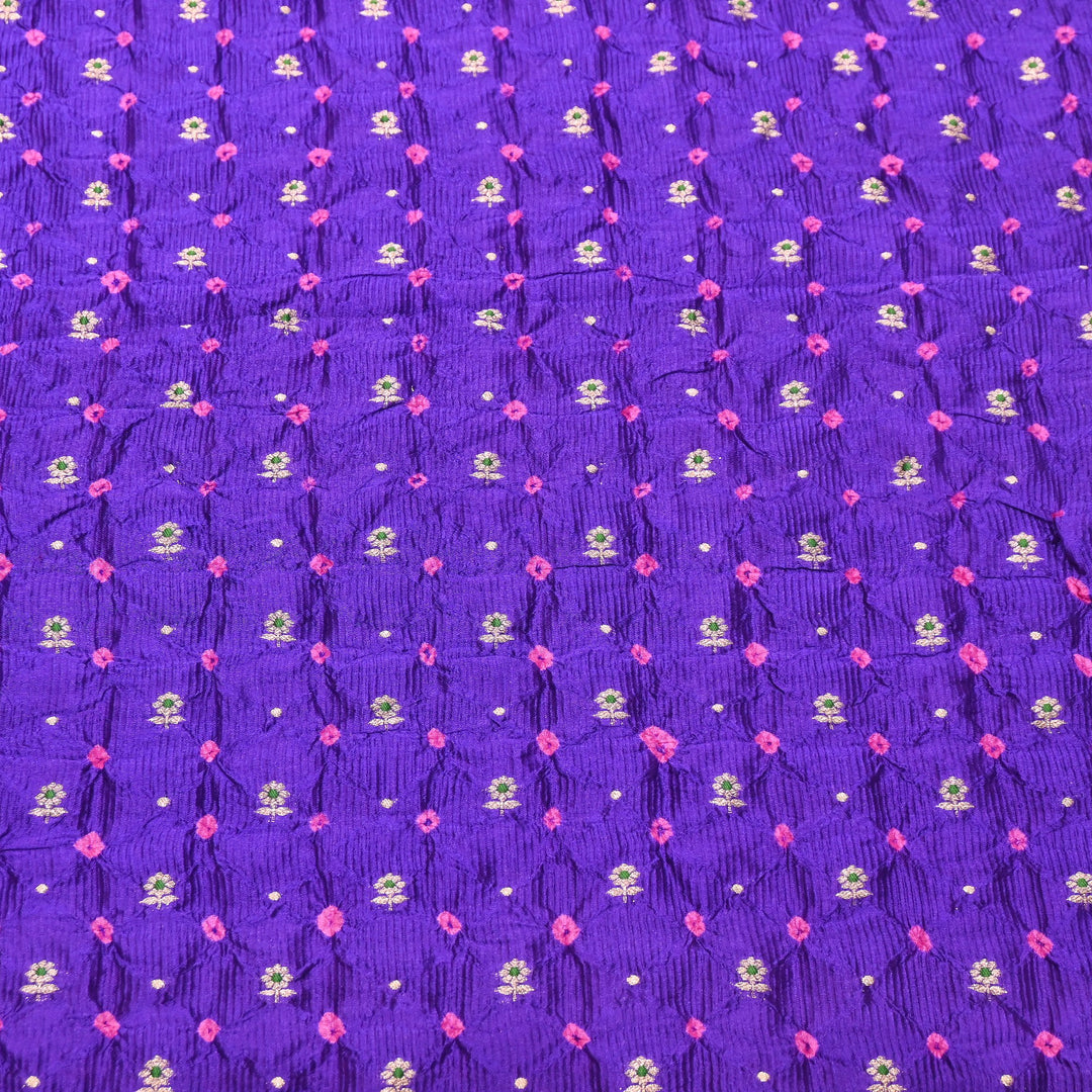 Premium Pure Raw Mango Mina Bandhej Brocade | Bandhej Fabric | AS1100-02