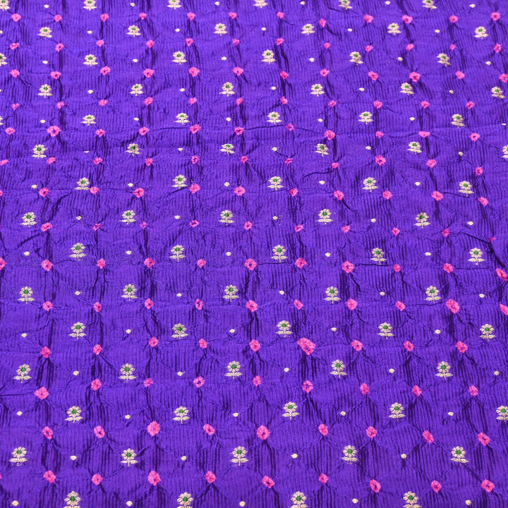 Premium Pure Raw Mango Mina Bandhej Brocade | Bandhej Fabric | AS1100-02