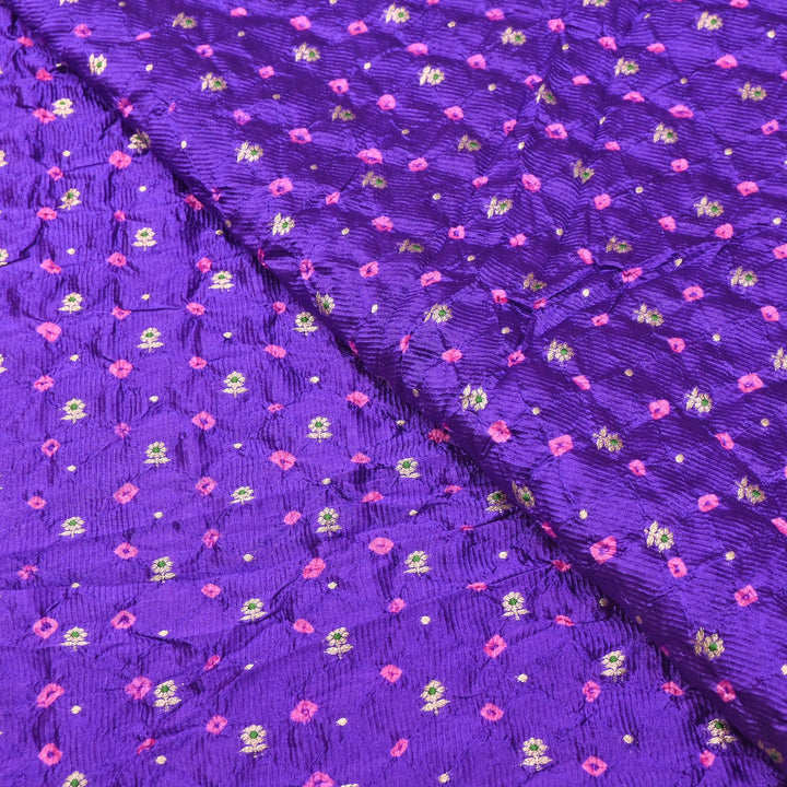 Premium Pure Raw Mango Mina Bandhej Brocade | Bandhej Fabric | AS1100-02