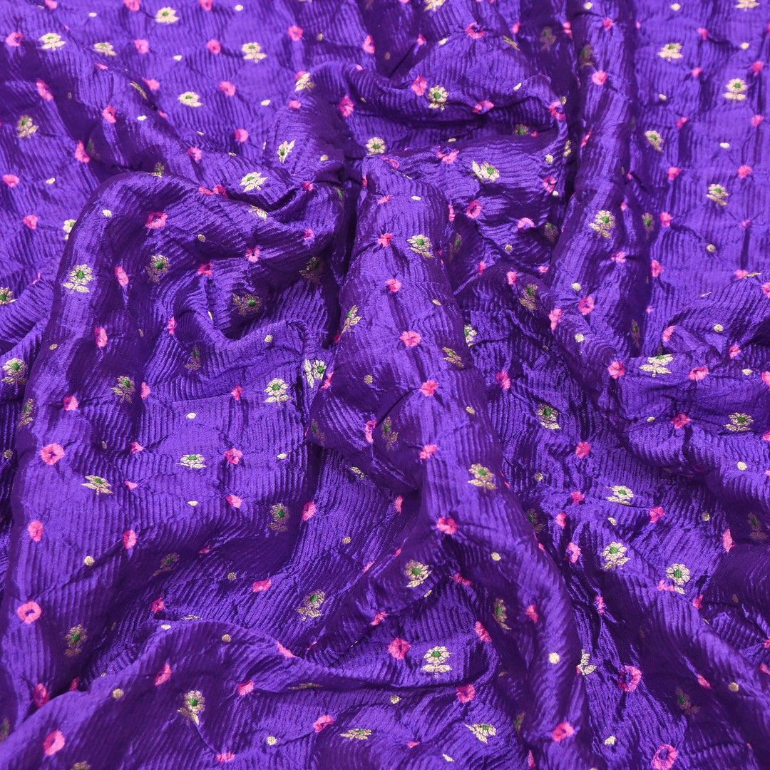 Premium Pure Raw Mango Mina Bandhej Brocade | Bandhej Fabric | AS1100-02