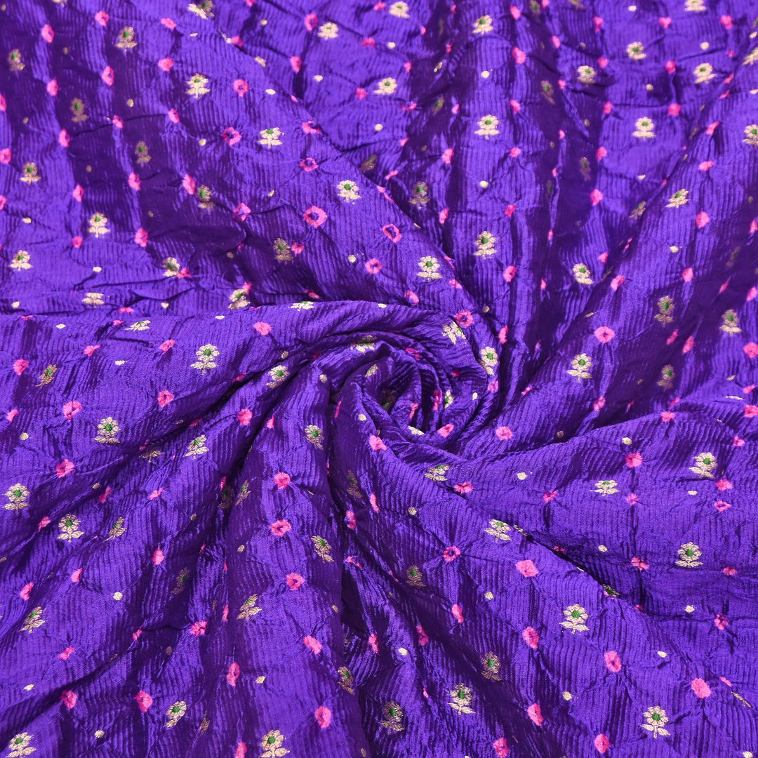 Premium Pure Raw Mango Mina Bandhej Brocade | Bandhej Fabric | AS1100-02