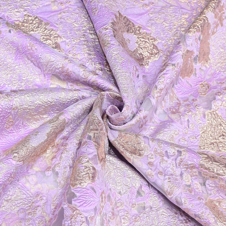 Luxury Imported Korean Jacquard Floral Zari Designer Fabric - AF1057-2