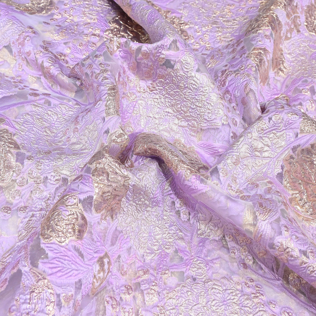 Luxury Imported Korean Jacquard Floral Zari Designer Fabric - AF1057-2