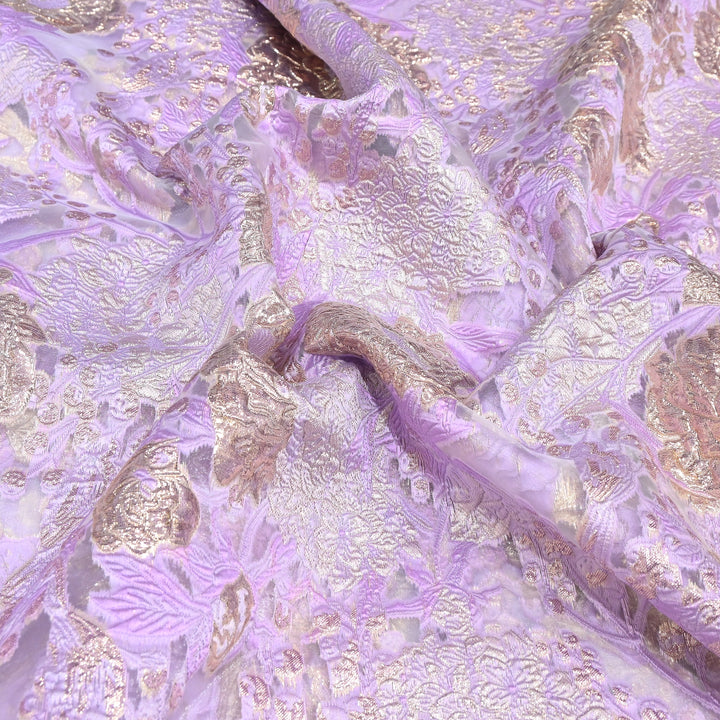Luxury Imported Korean Jacquard Floral Zari Designer Fabric - AF1057-2