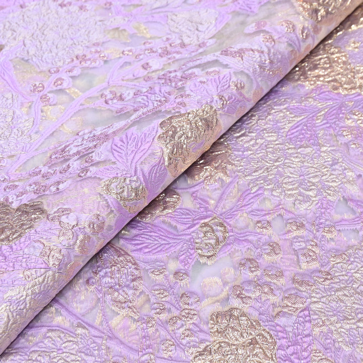 Luxury Imported Korean Jacquard Floral Zari Designer Fabric - AF1057-2